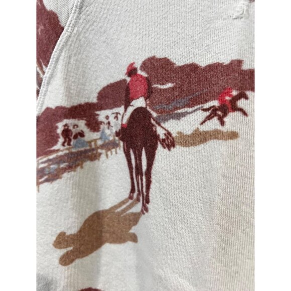 THE GREAT. The Slouch horse Cotton Sweatshirt - White Patt size 0/ XS - Picture 4 of 8